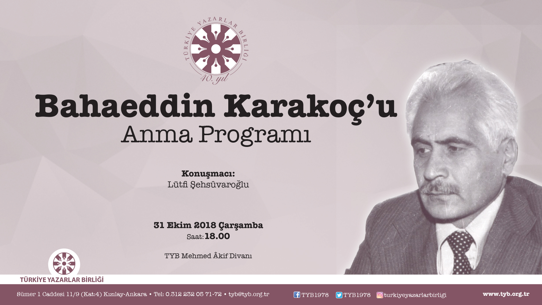 Bahaeddin Karakoç'u Anma Programı