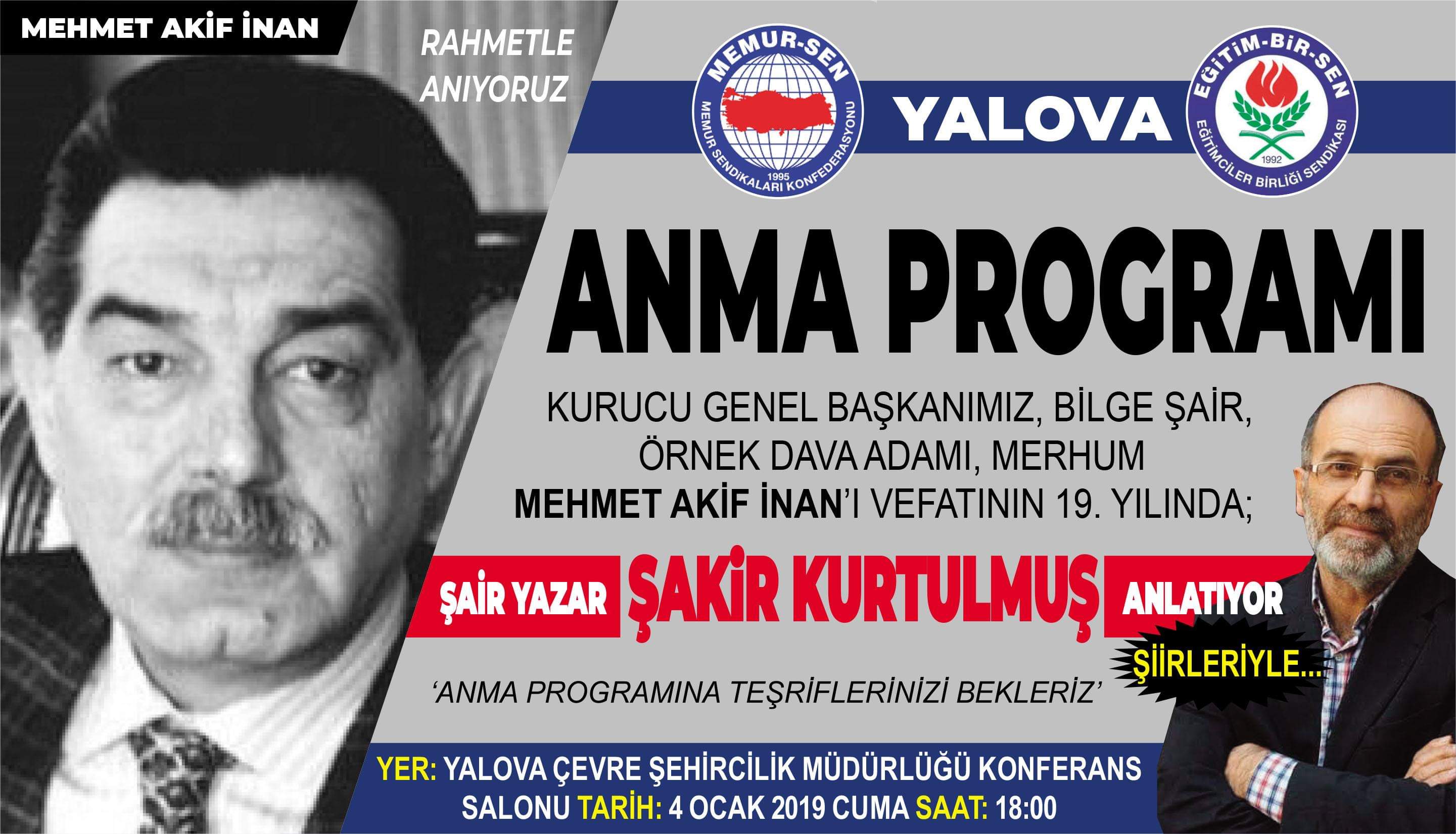 Yalova'da Akif İnan'ı Anma Programı