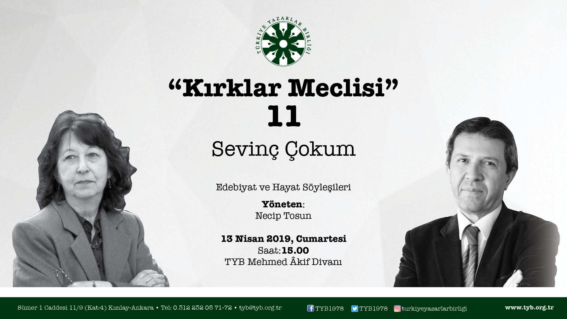 Sevinç Çokum “Kırklar Meclisi”ne Konuk Olacak