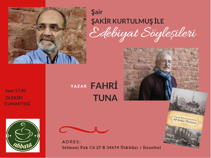 Abbara Kahve Edebiyat Söyleşilerine Fahri Tuna Konuk Oluyor