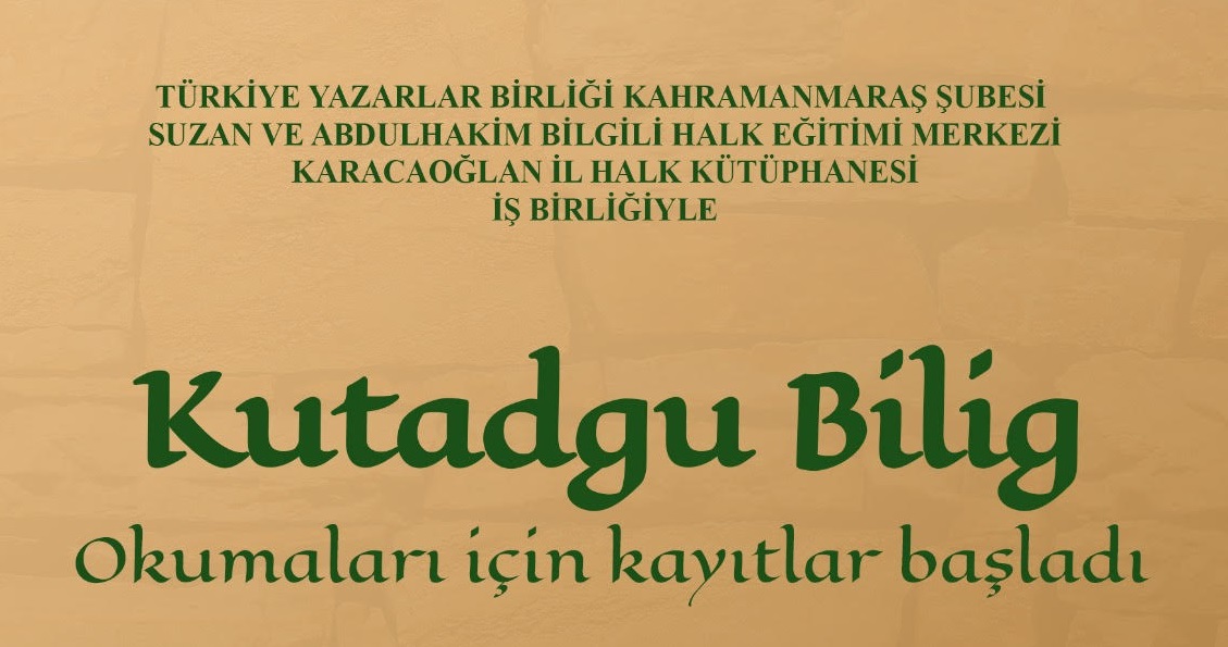 Kahramanmaraş Şubesinde “Kutadgu Bilig Okumaları” Başlıyor