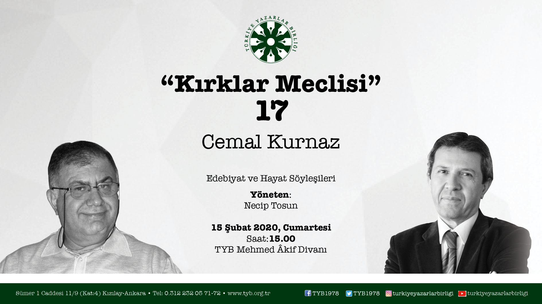 Cemal Kurnaz “Kırklar Meclisi”ne Konuk Olacak