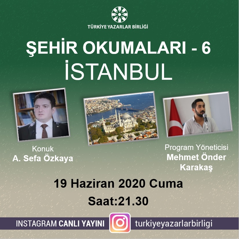 A. Sefa Özkaya "Şehir Okumaları"na konuk olacak