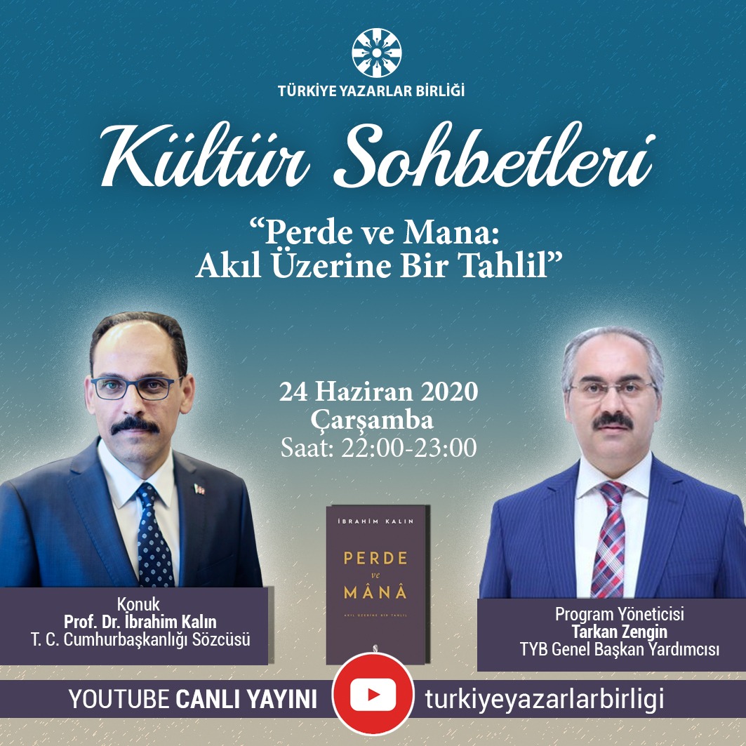 Cumhurbaşkanlığı Sözcüsü İbrahim Kalın TYB’nin Canlı Yayınında konuşacak