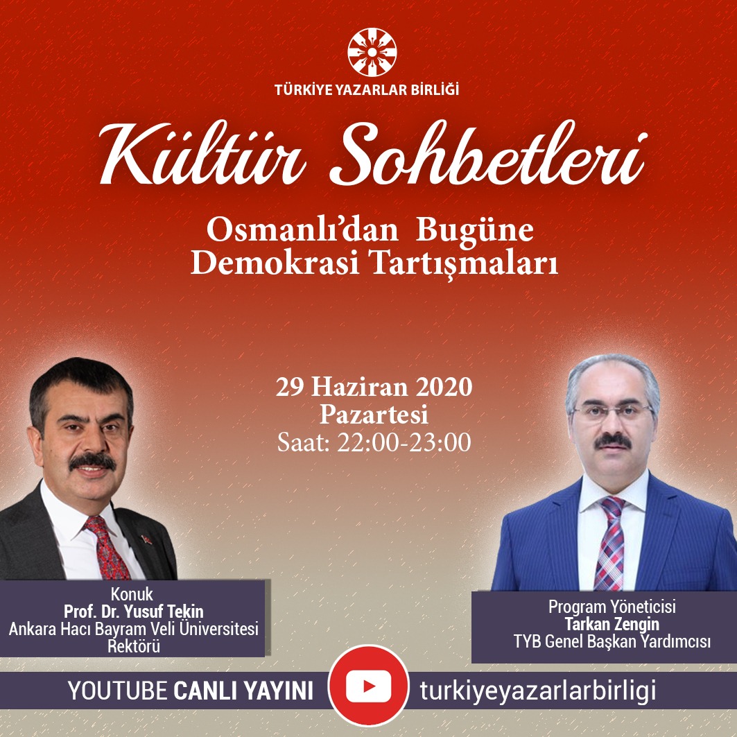 Prof. Dr. Yusuf Tekin: "Kültür Sohbetleri"ne Konuk Olacak