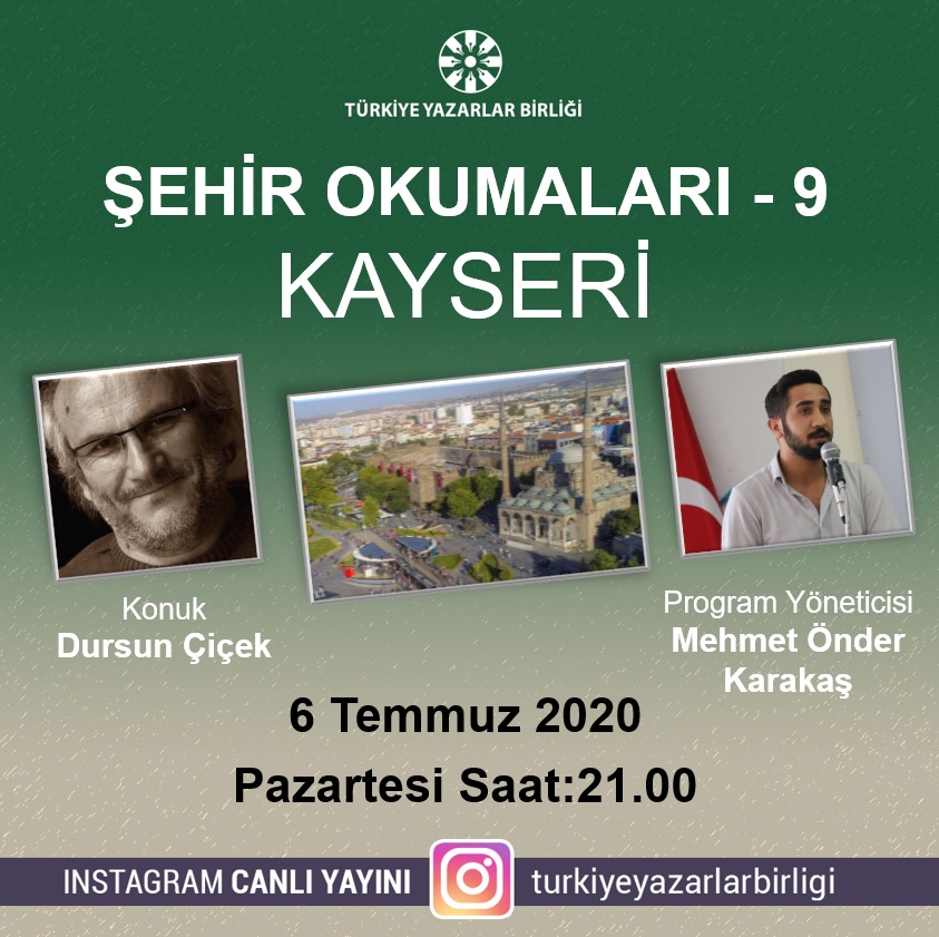 Dursun Çiçek "Şehir Okumaları"na konuk olacak