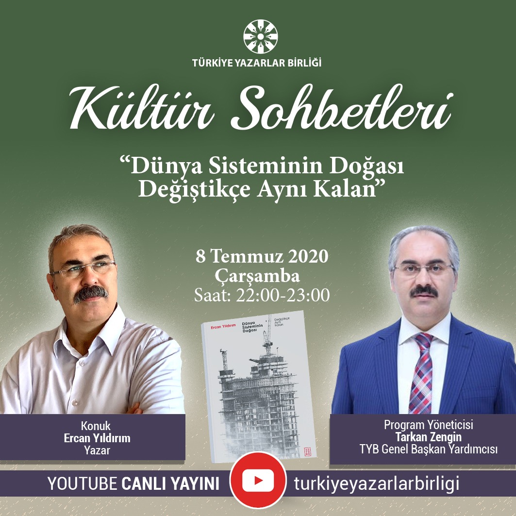 Ercan Yıldırım "Kültür Sohbetleri"ne Konuk Olacak
