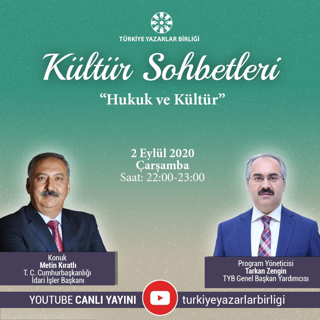 Metin Kıratlı "Kültür Sohbetleri"ne Konuk Olacak