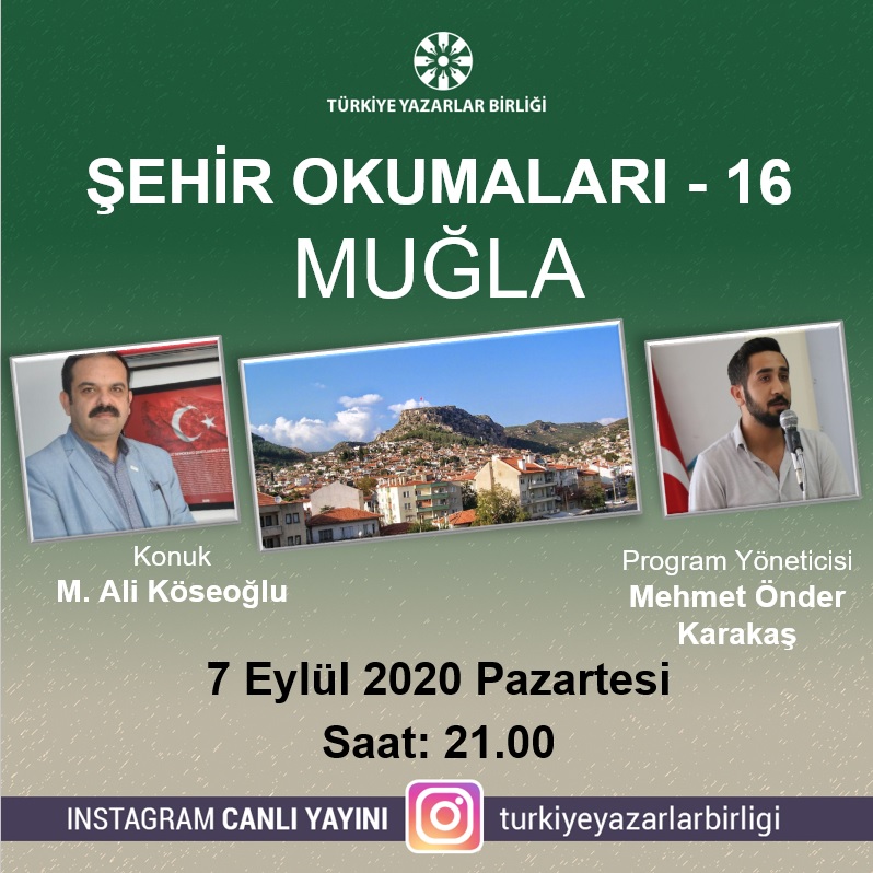 M. Ali Köseoğlu "Şehir Okumaları"na konuk olacak