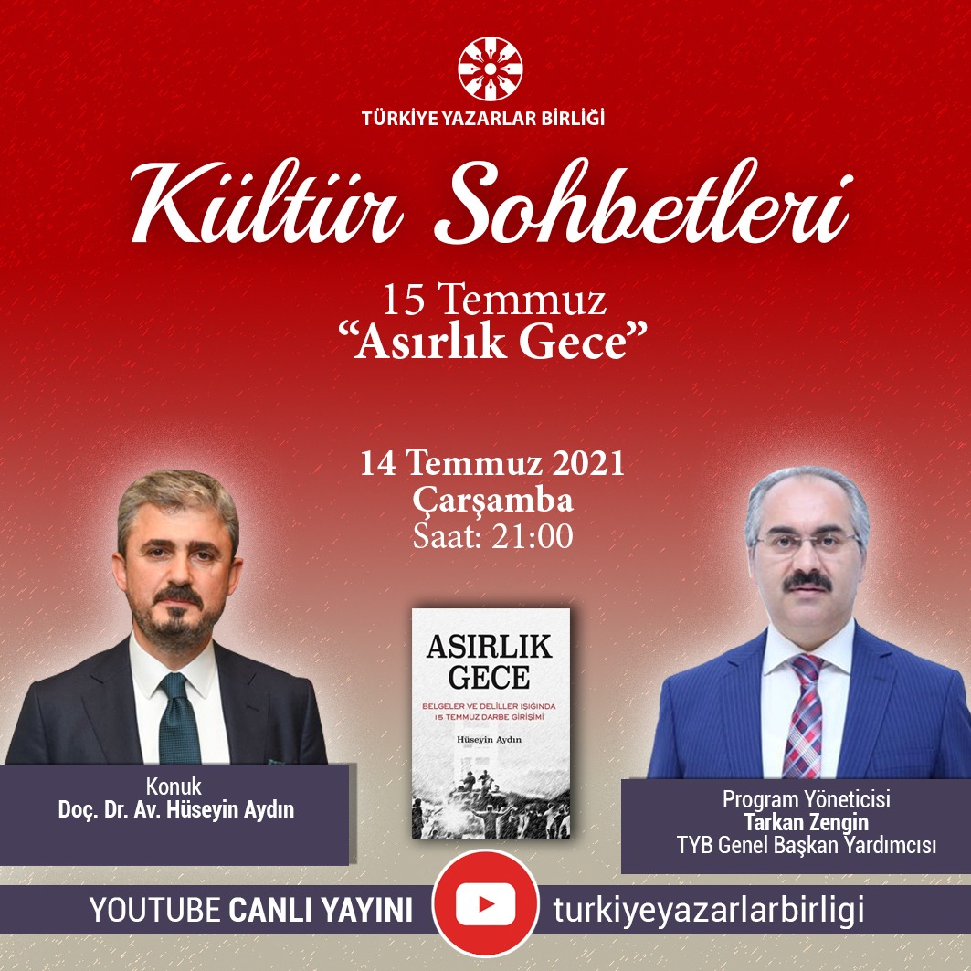 Doç. Dr. Av. Hüseyin Aydın "Kültür Sohbetleri"ne Konuk Olacak