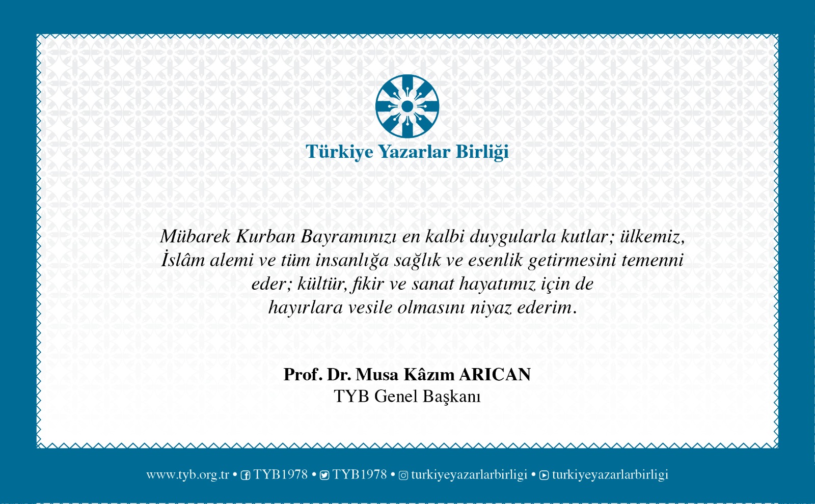 Bayram Tebriği ve TYB'de Bayramlaşma