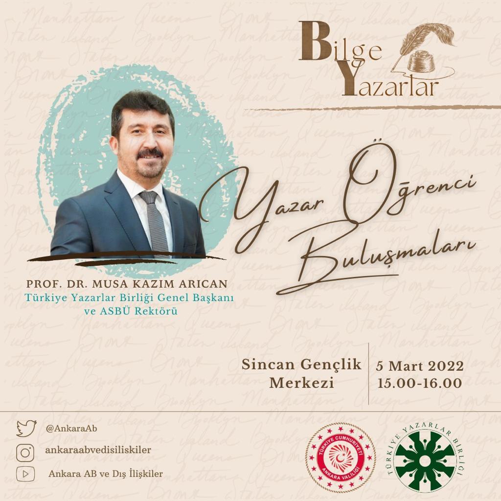 Genel Başkan Arıcan lise öğrencilerine yazmanın önemini anlatacak