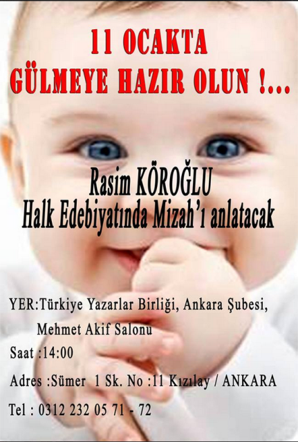 Rasim Köroğlu ile Halk Edebiyatında Mizah  Bugün 14.00'te