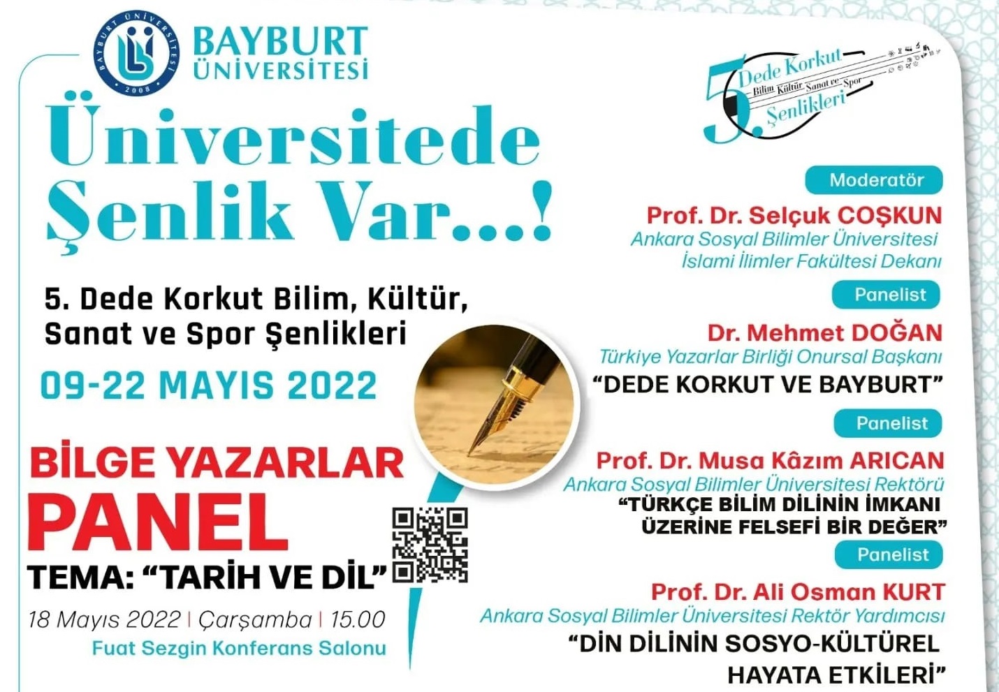 Bayburt’ta “Tarih ve Dil” temalı panel düzenlenecek