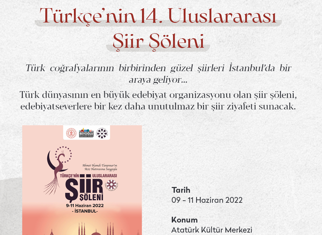Türkçe’nin 14. Uluslararası Şiir Şöleni