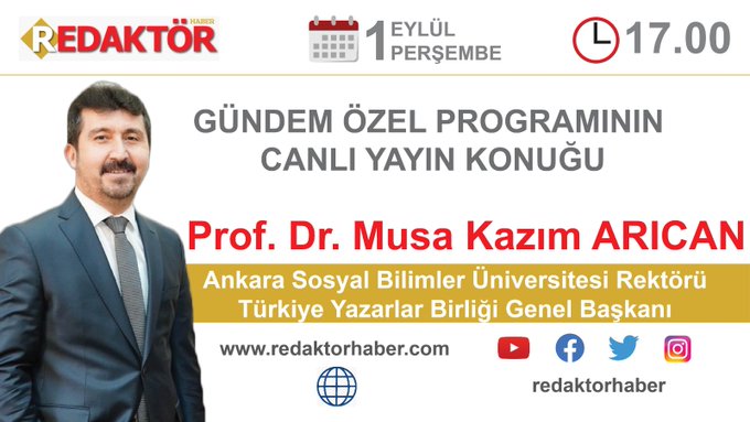 Genel Başkan Arıcan, Redaktör Haber TV’nin canlı yayın konuğu olacak