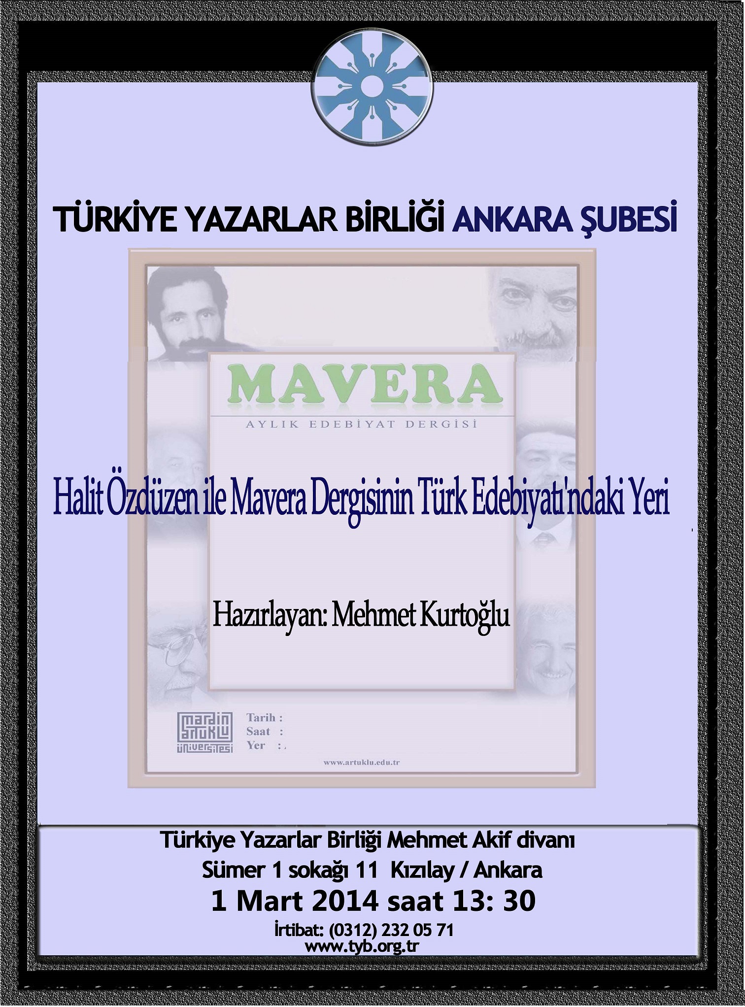 TYB'de Bugün Halit Özdüzen ile "Mavera Dergisi'nin Türk Edebiyatı'ndaki Yeri ve Önemi"