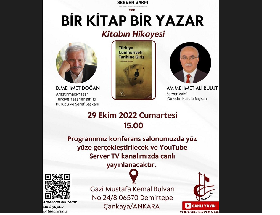D. Mehmet Doğan Server Vakfında cumhuriyetin kuruluş gerçeklerini anlatacak