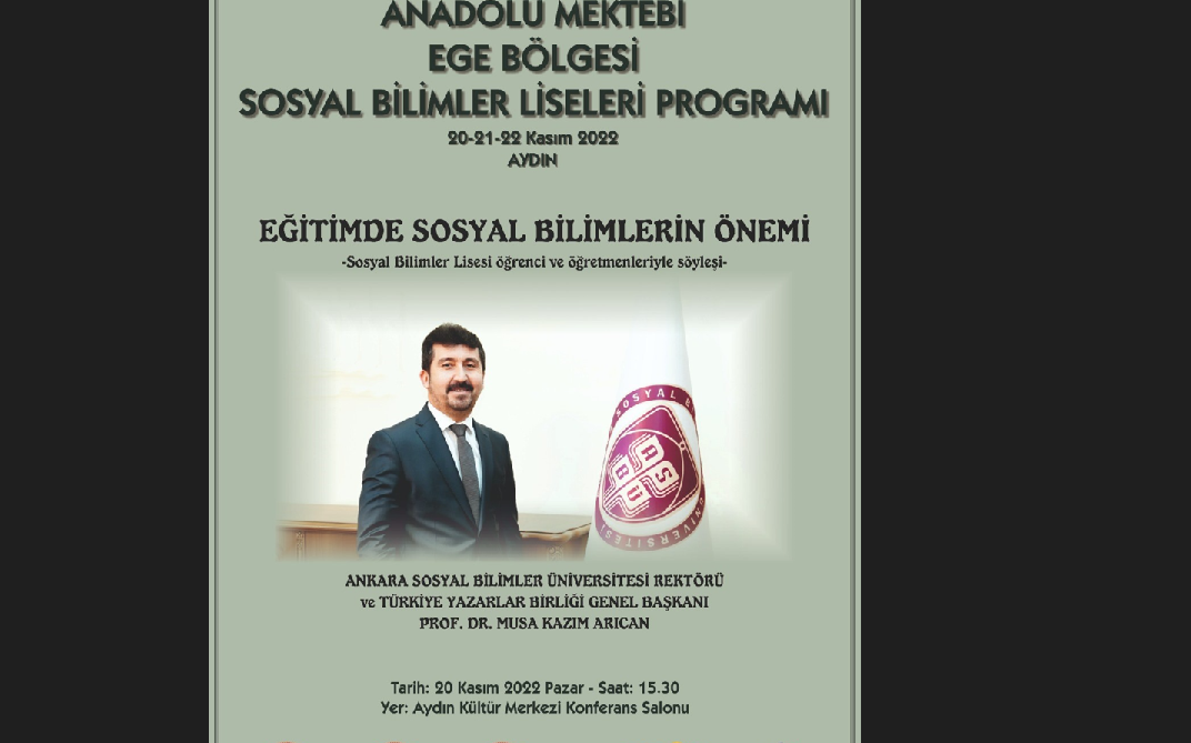 Prof. Dr. Arıcan Aydın’da öğrencilerle söyleşi yapacak