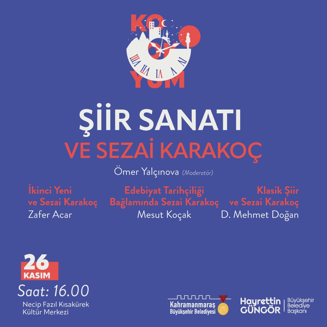 D. Mehmet Doğan Kahramanmaraş’ta konuşacak: Klasik şiir ve Sezai Karakoç