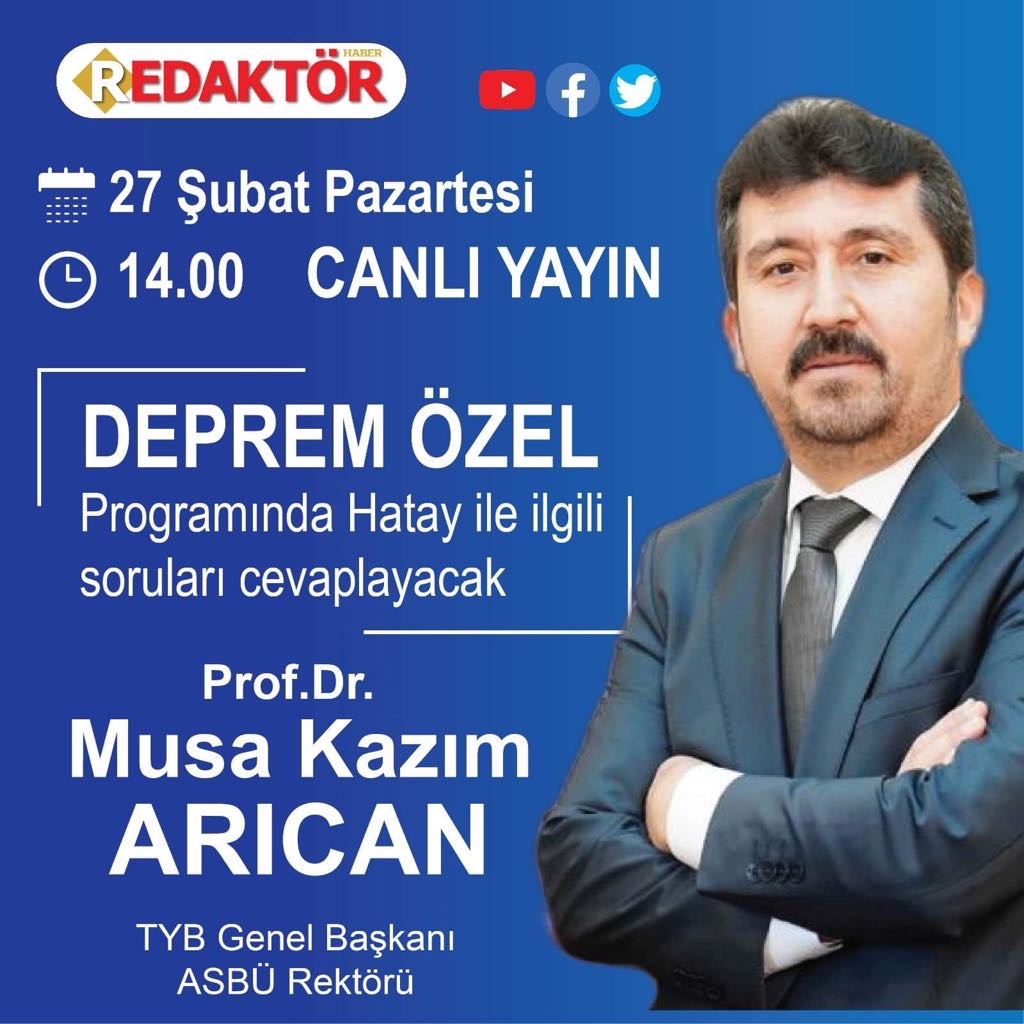 Genel Başkan Arıcan Redaktör TV’de konuşacak