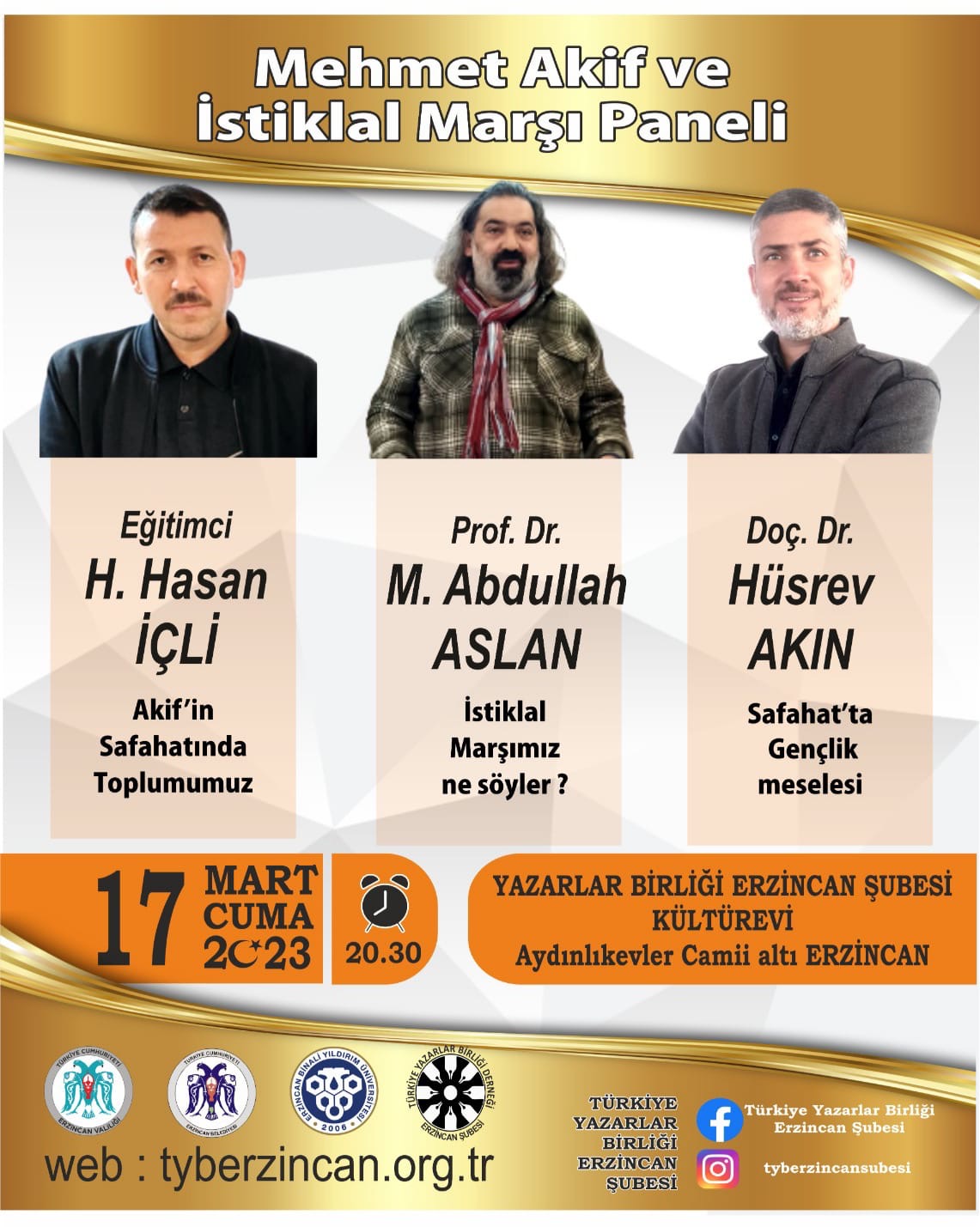 Erzincan’da Mehmet Âkif ve İstiklal Marşı paneli düzenlenecek