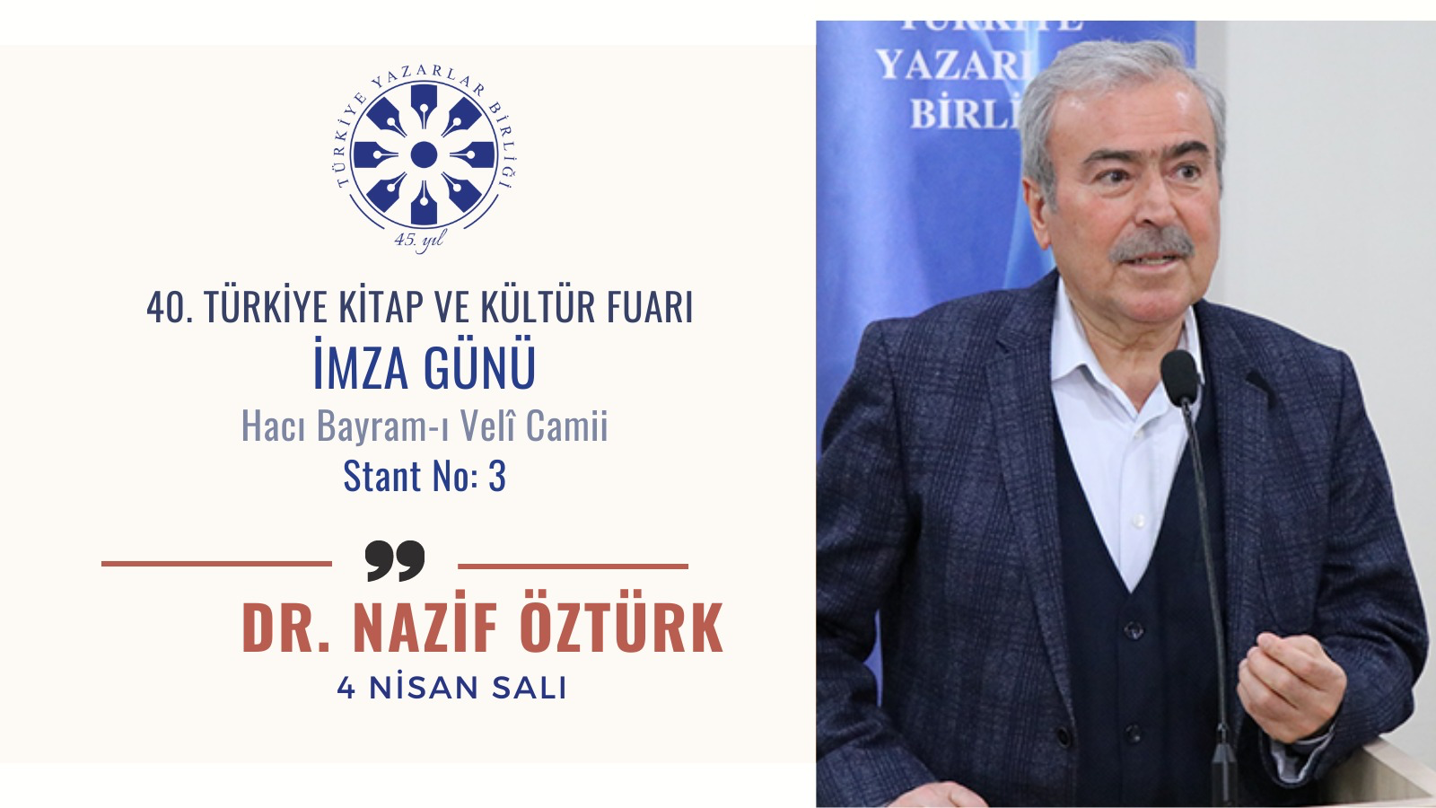 Dr. Nazif Öztürk “Taceddin Dergahı” kitabını fuarda imzalayacak