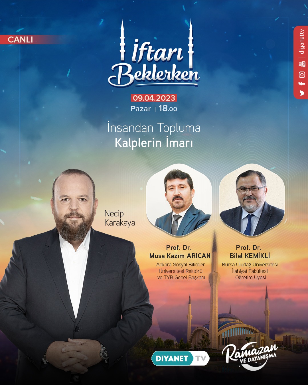 TYB Genel Başkanı Arıcan Diyanet TV de konuşacak