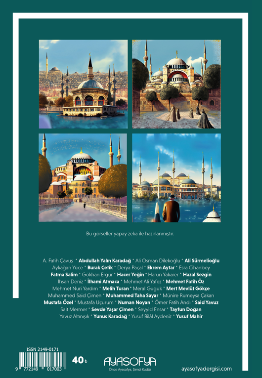 Ayasofya Dergisinin 30. Sayısı İstanbul Dosyası Olarak Yayımlandı