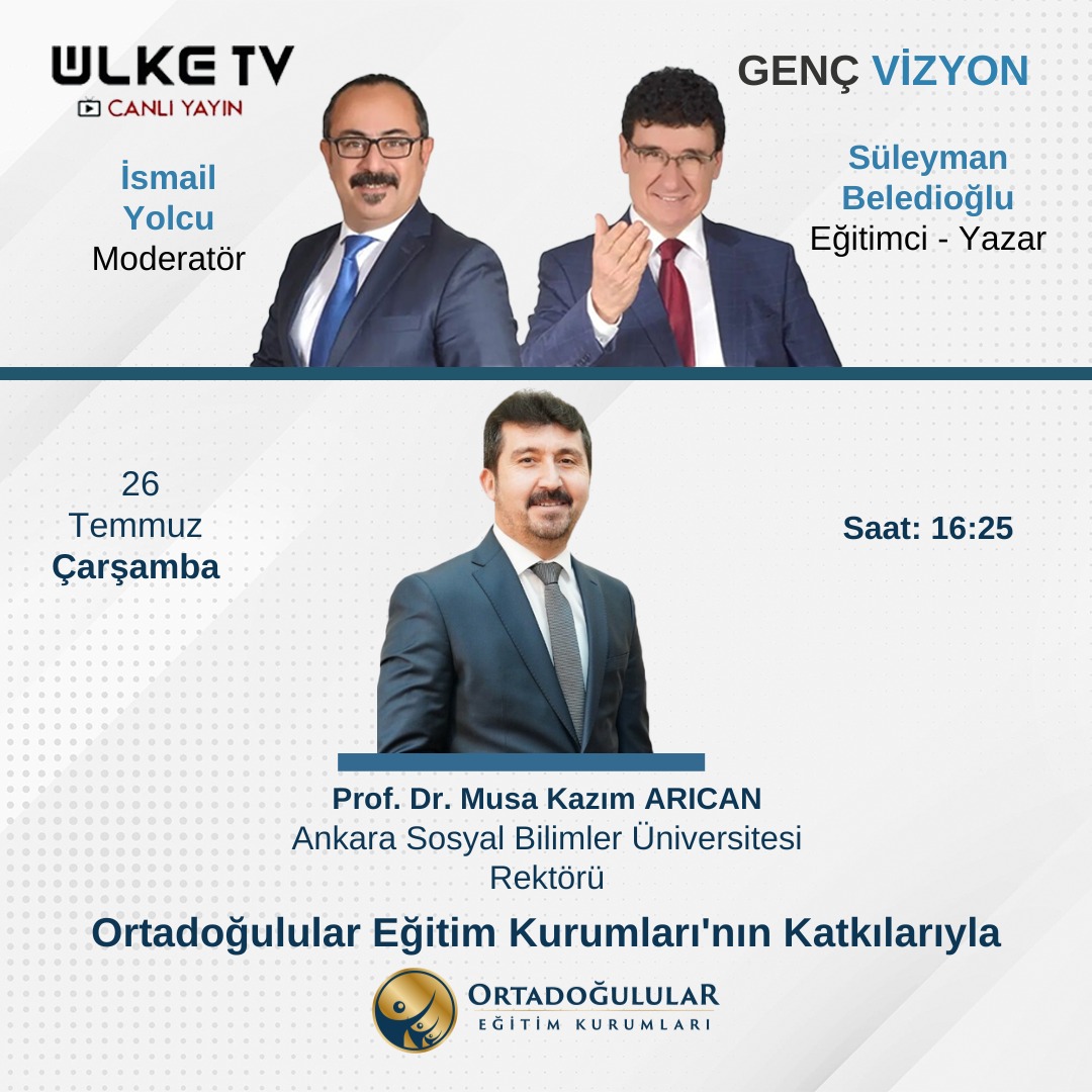 TYB Başkanı Arıcan Ülke TV de konuşacak