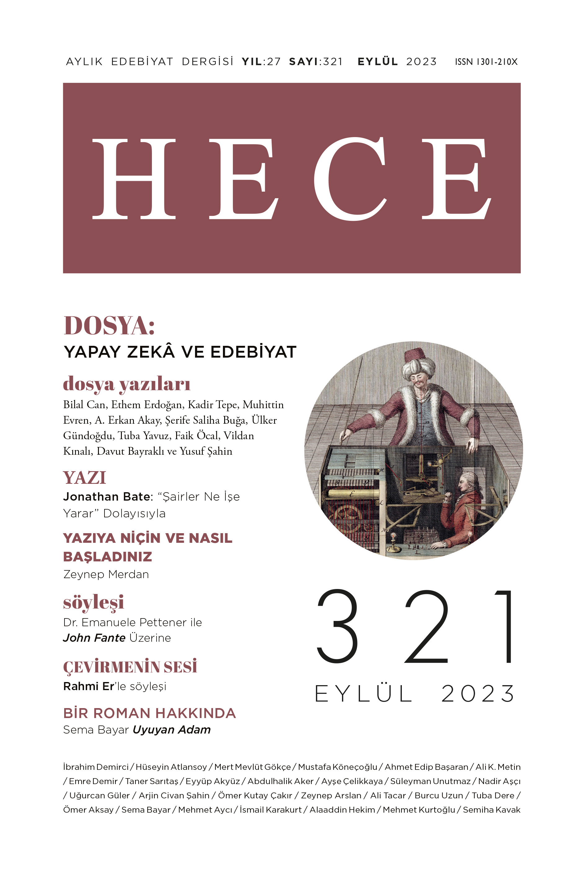Hece’321 Eylül 2023 Sayısı Çıktı