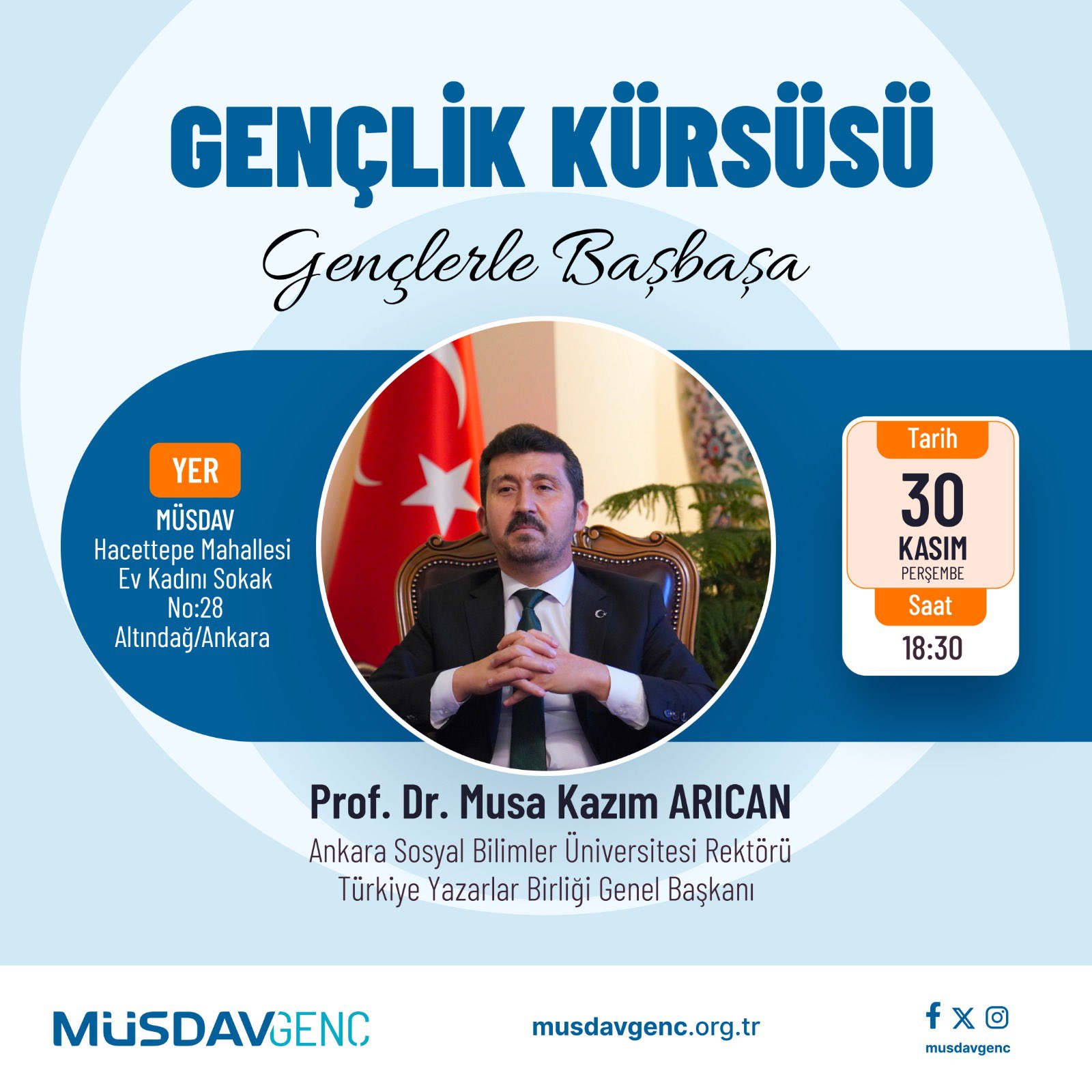 TYB Başkanı Arıcan MÜSDAV’da konuşacak