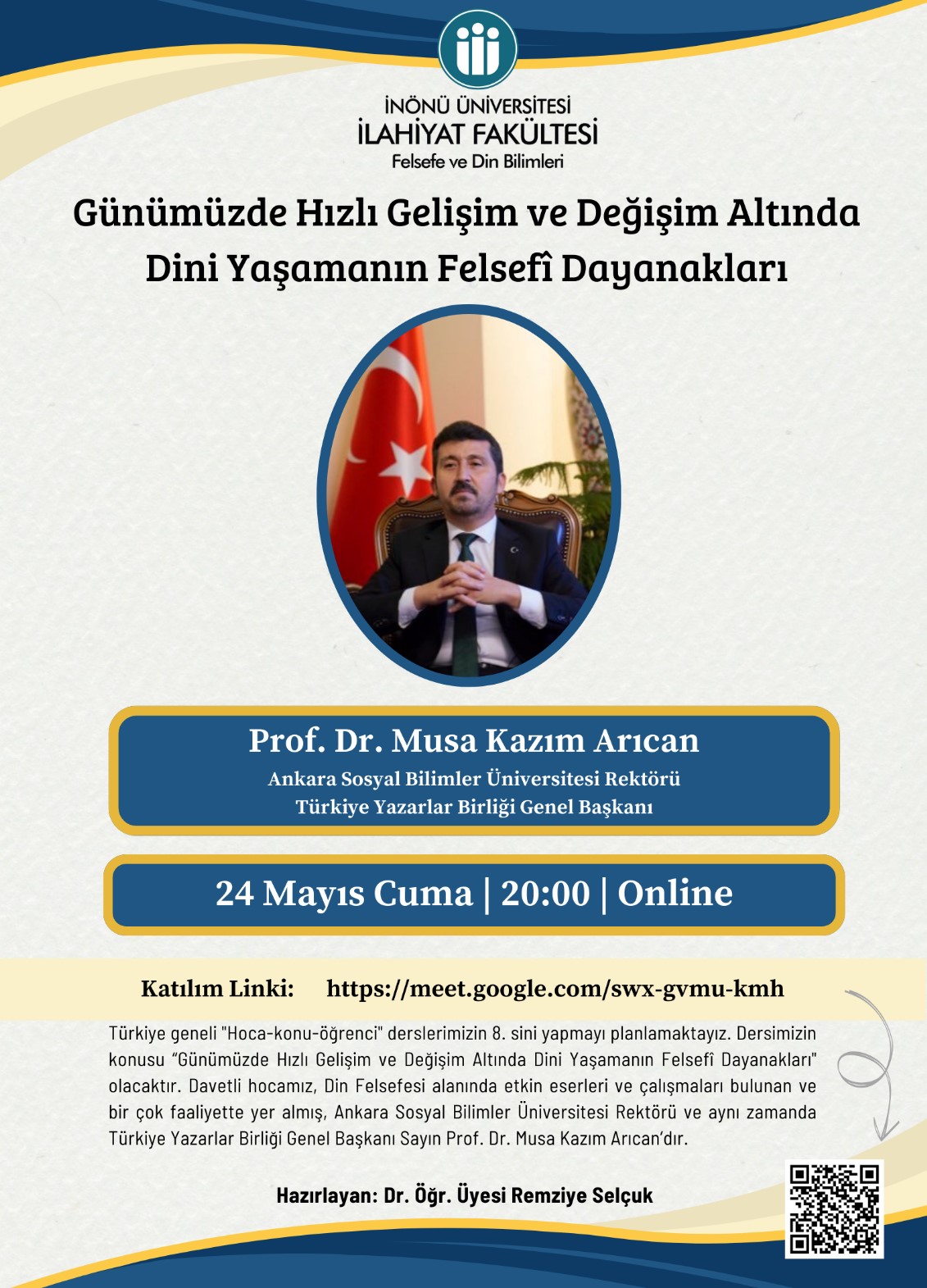 “Günümüzde Dini Yaşamanın Felsefi Dayanakları”