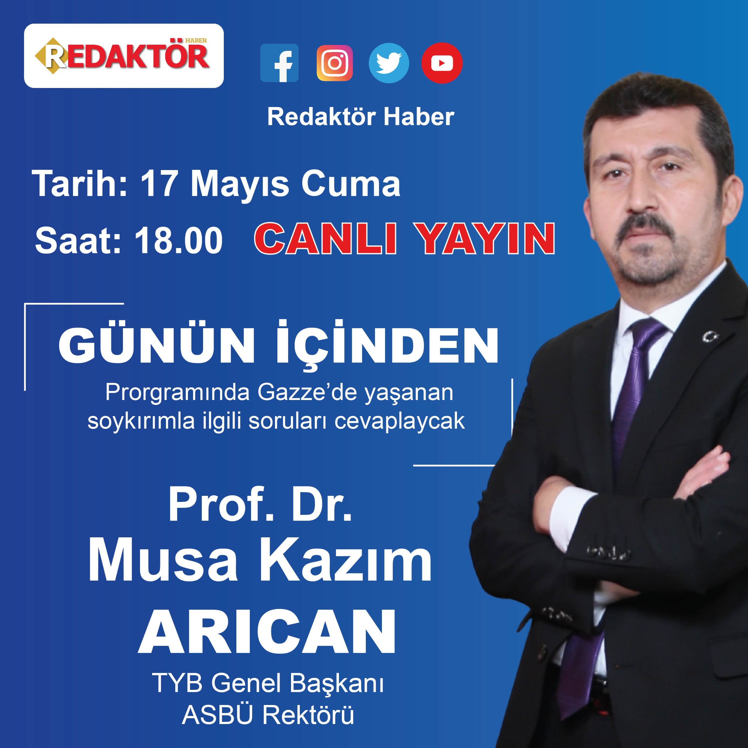 Genel Başkan Arıcan Redaktör haberin canlı yayın konuğu olacak