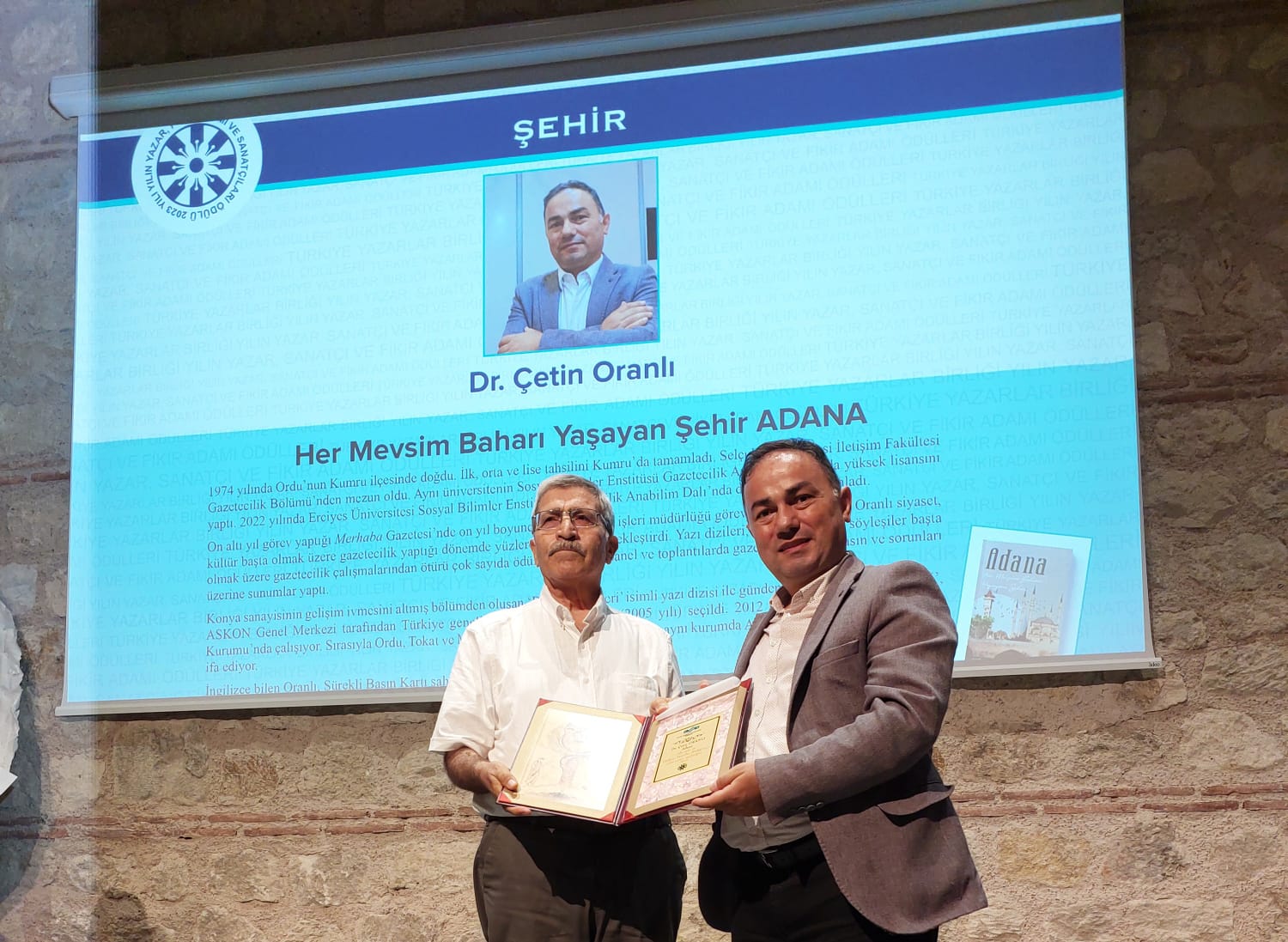 BİK Adana Müdürü Oranlı’ya ödül