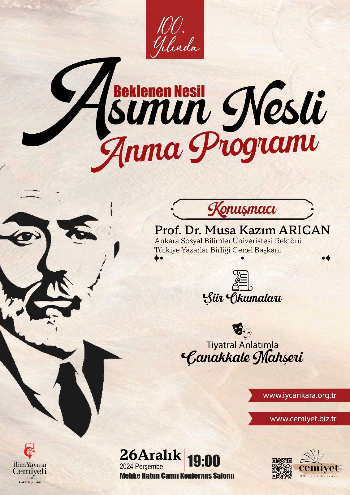 Genel Başkan Arıcan “Âsımın Neslini” anlatacak