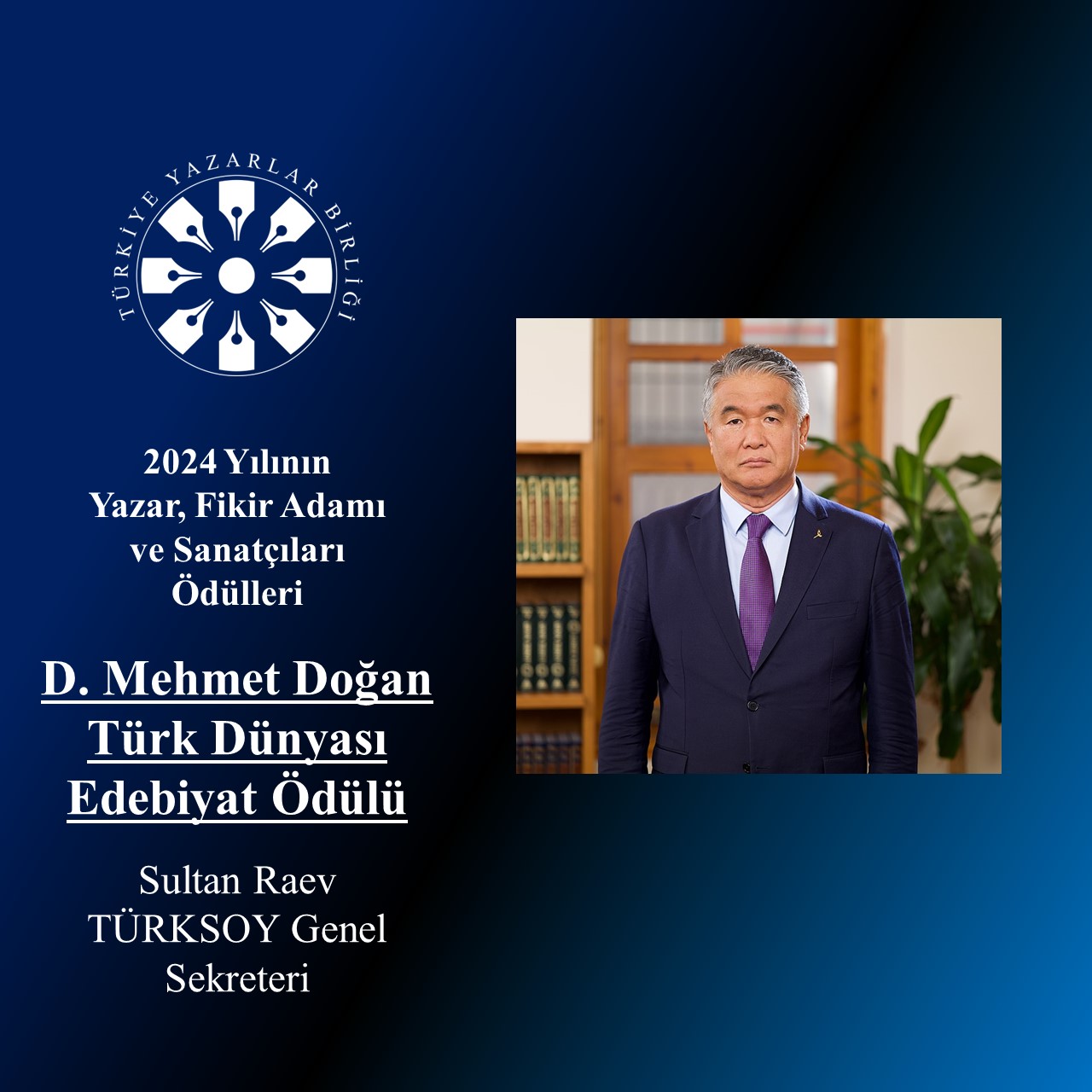 Genel Sekreter Raev, D. Mehmet Doğan Türk Dünyası Edebiyat Ödülü ile onurlandırıldı