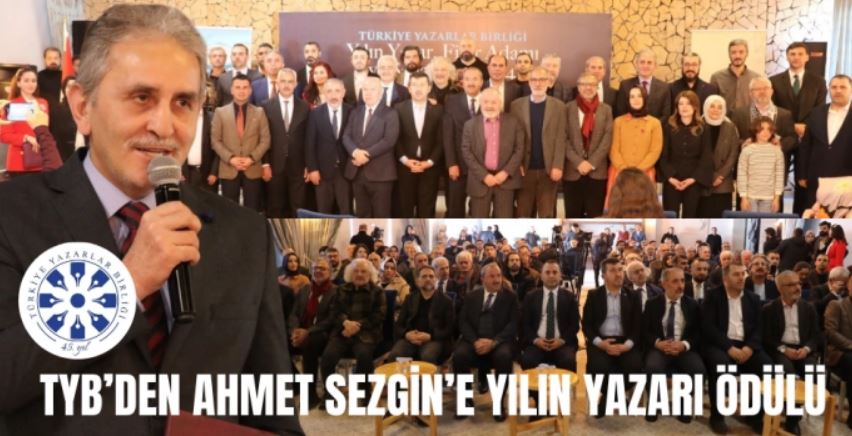 Samsunlu Yazar Ahmet Sezgin'e TYB'den yılın yazarı ödülü