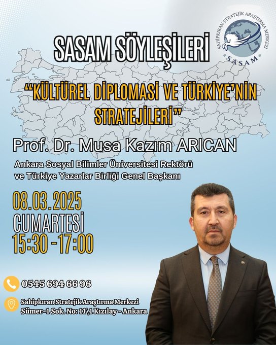 Genel Başkan Arıcan “Kültürel Diplomasi ve Türkiye’nin Stratejileri”ni anlatacak