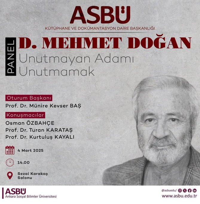 ASBÜ’de D. Mehmet Doğan paneli yapılacak