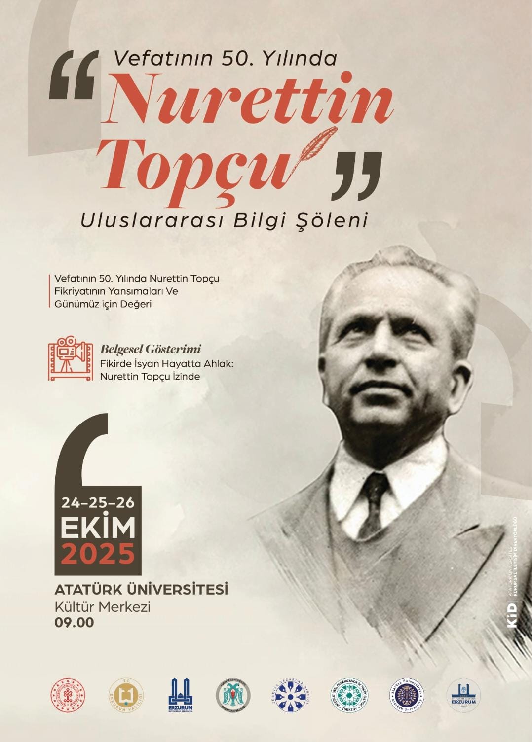 Topçu Vefatının 50. Yılında Memleketi Erzurum’da anılacak