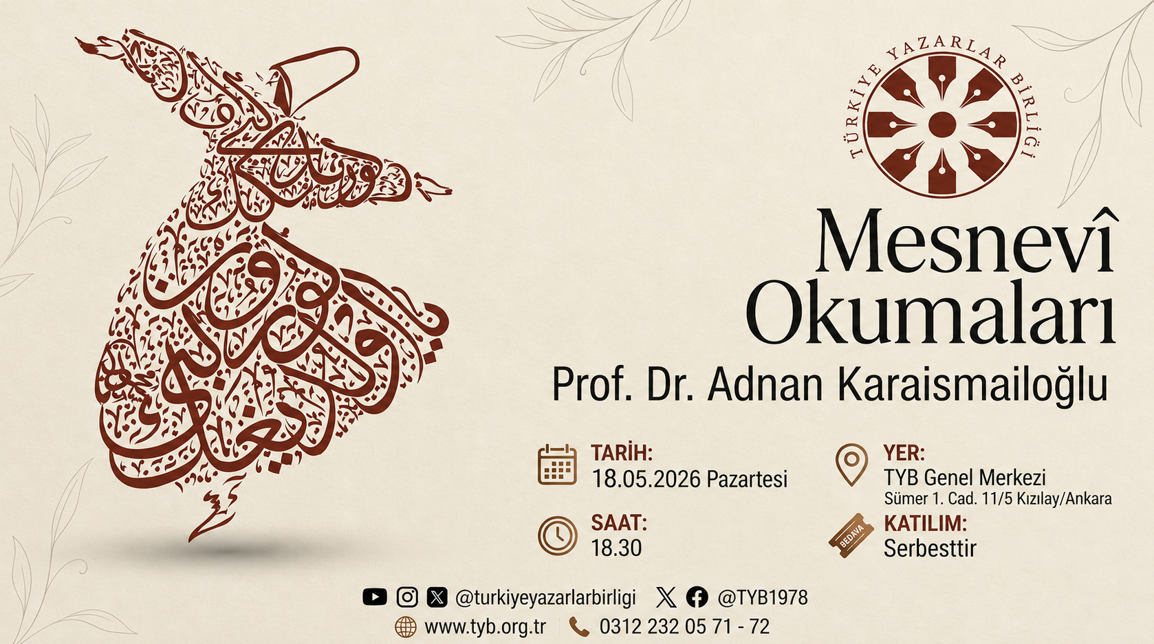 Mesnevî Okumaları Prof. Dr. Adnan Karaismailoğlu ile Devam Ediyor