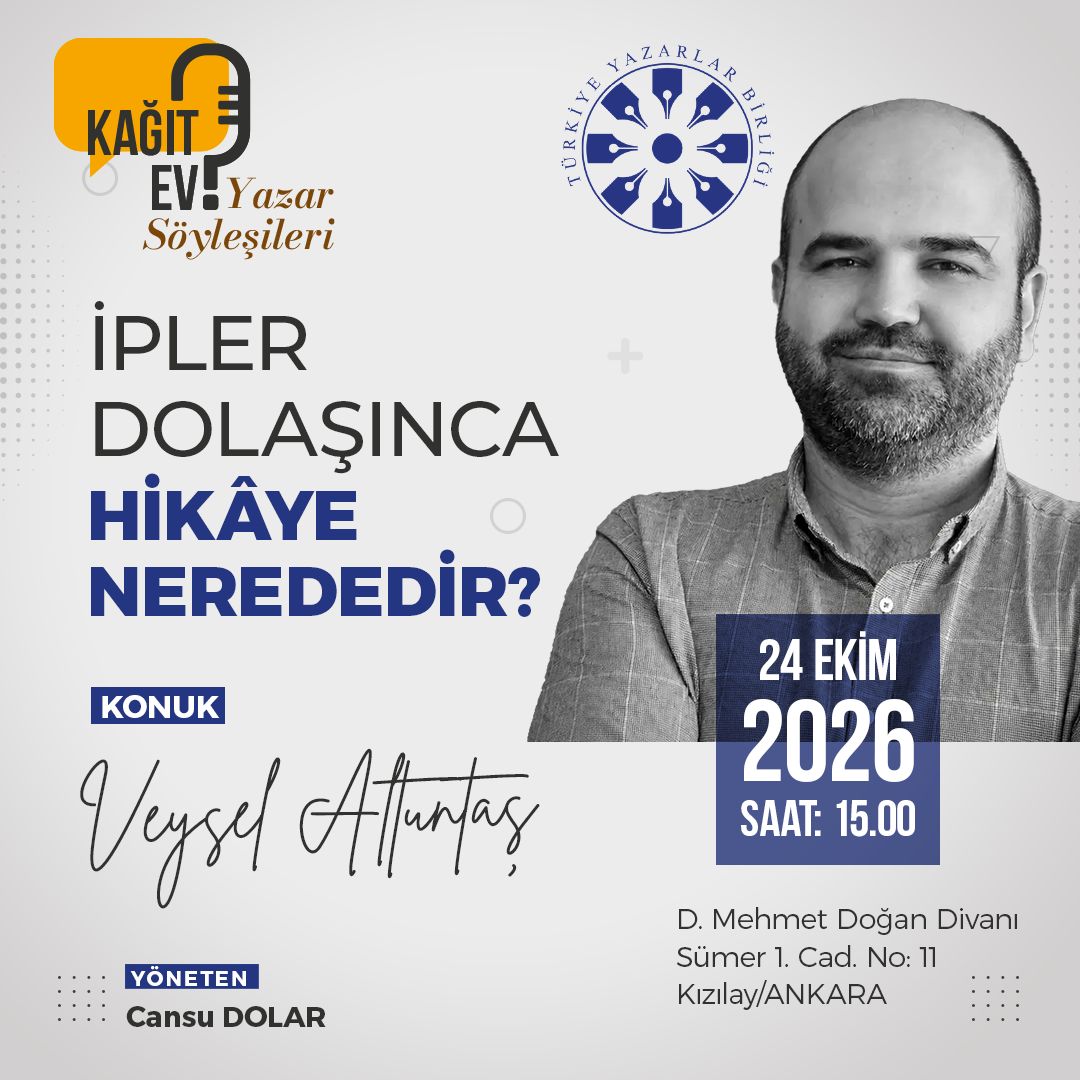 Yazar Veysel Altuntaş TYB’de okurlarıyla buluşuyor