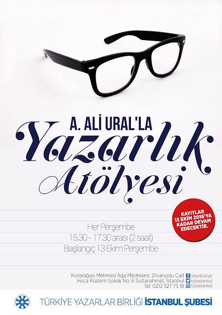 A.Ali Ural’la Yazarlık Atölyesi Başlıyor