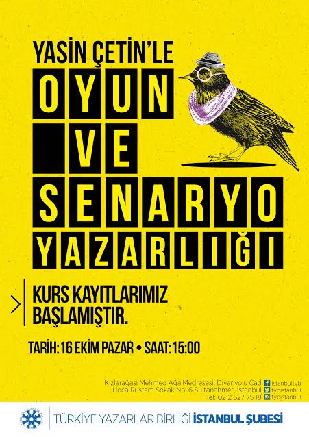Oyun ve Senaryo Yazarlığı’na TYB İstanbul’dan Yeni Soluk