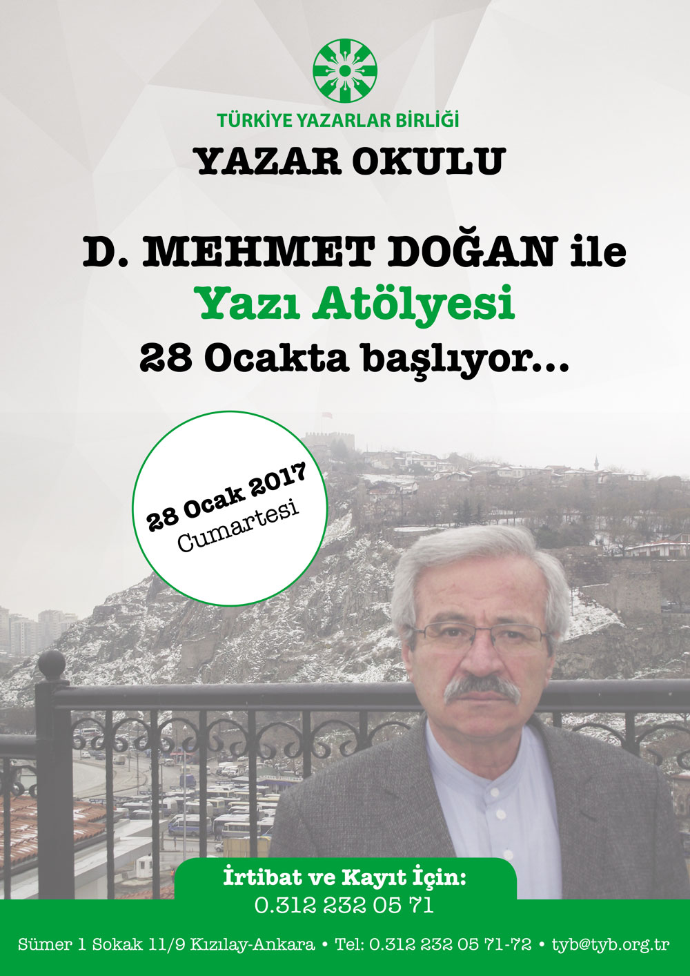 D. Mehmet Doğan ile yazı atölyesi bugün başlıyor!
