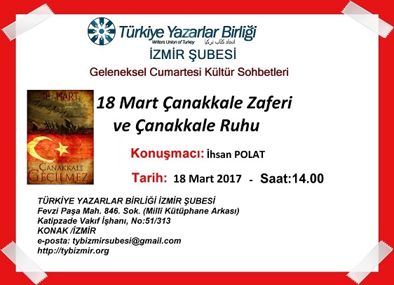 TYB İzmir Şubesinde 18 Mart Çanakkale Zaferi ve Çanakkale Ruhu