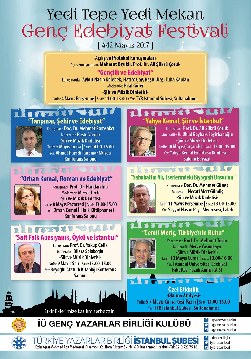 Yedi Tepe Yedi Mekan Genç Edebiyat Festivali 4 Mayıs’ta Başlıyor
