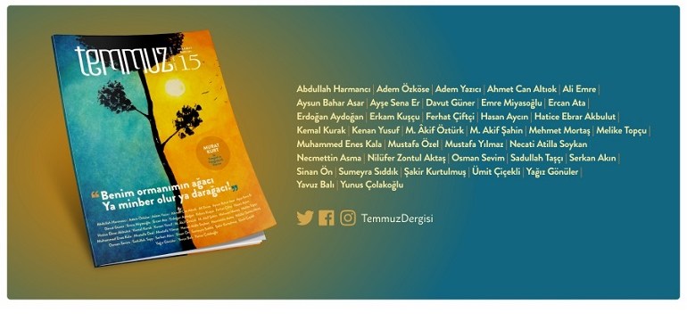 TEMMUZ DERGİSİ’NİN 15. SAYISI YAYINLANDI