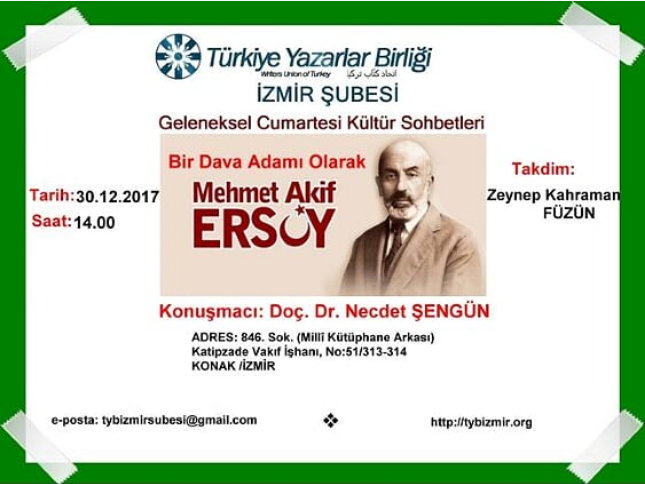 İzmir Şubesi'nden Yılın Son Programı Mehmet Akif